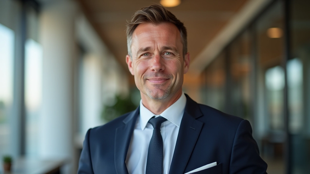 Portrait professionnel d'un homme spécialiste des contrats de location