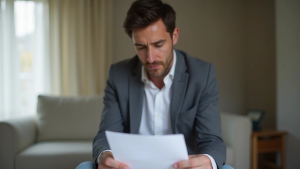 Personne étudiant des documents d'assurance et de caution avec préoccupation
